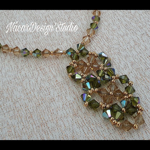 NWT Swarovski Crystal Necktie Necklace Set - Picture 2 of 4